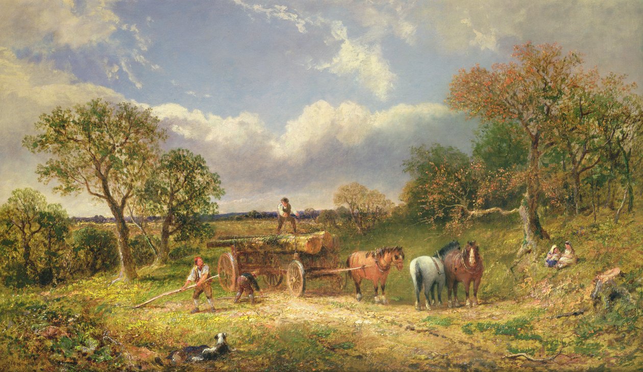 Cart in a landscape by James Edwin Meadows