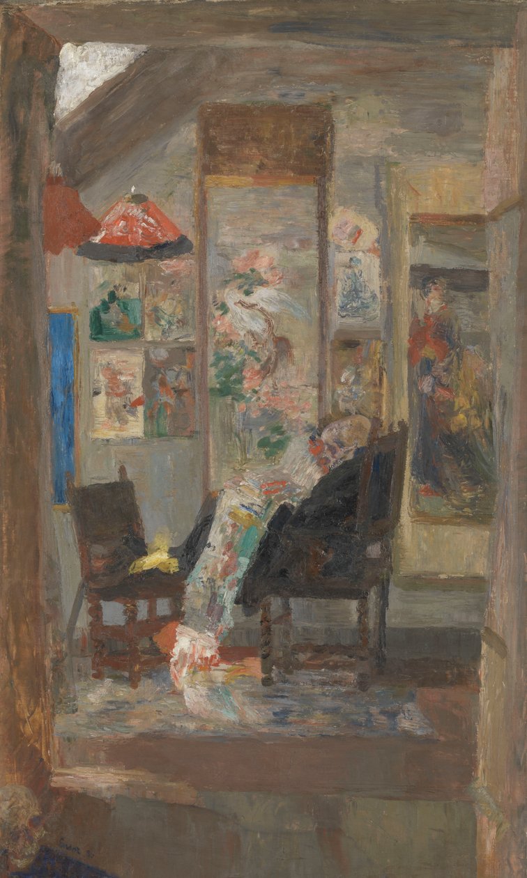 Skeleton Looking at Chinoiseries by James Ensor