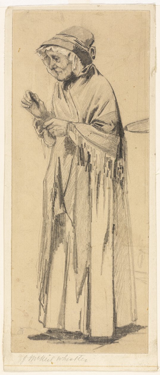 Old Woman in Shawl and Cap by James Abbott McNeill Whistler