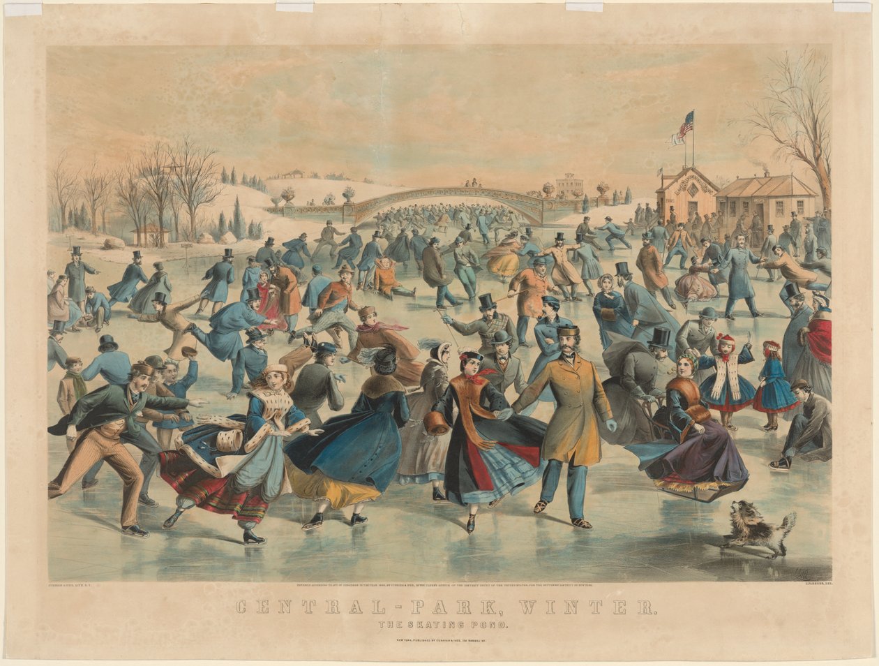 Central Park, Winter: The Skating Pond by James Merritt Ives