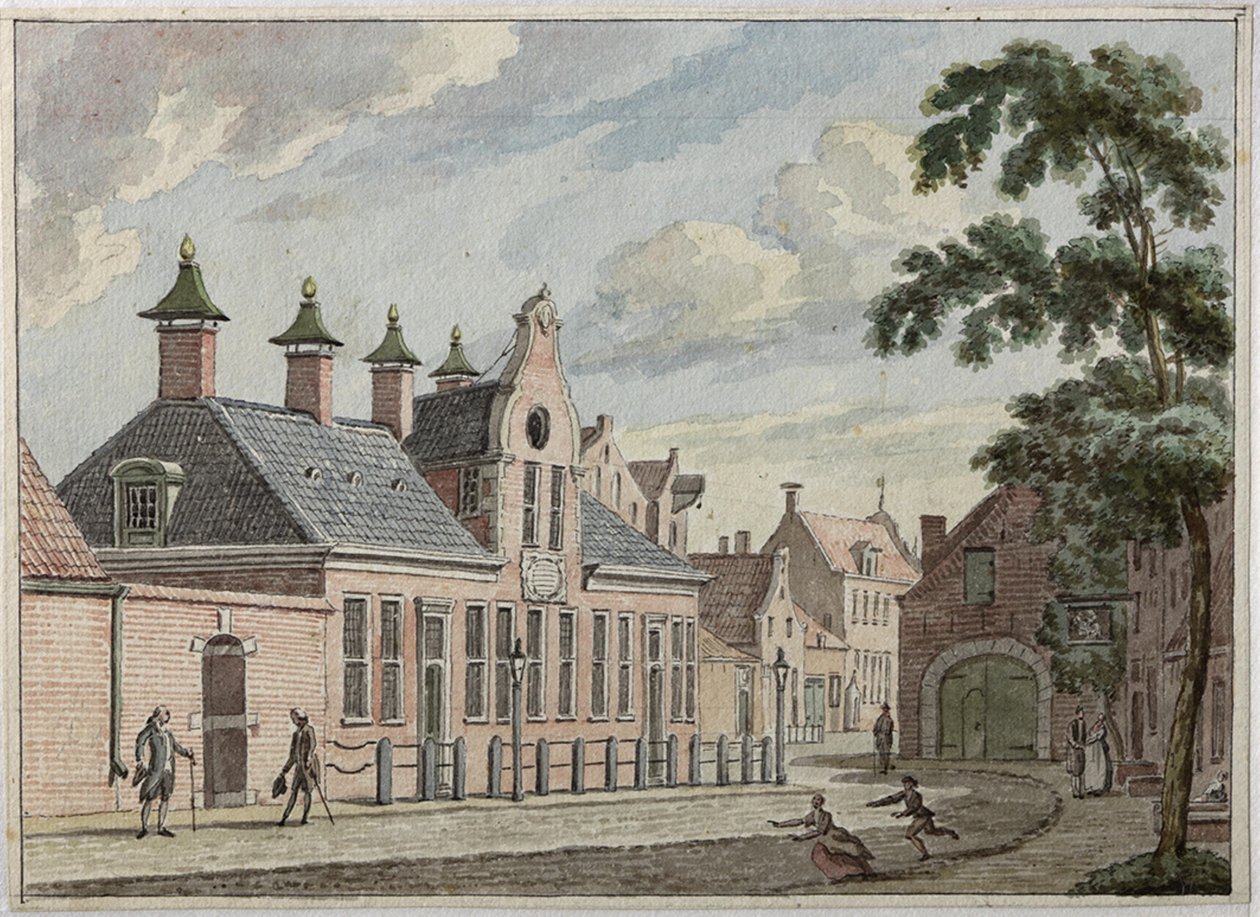 De Munnekeholm with the Aduardergasthuis in the Foreground and the West-Indisch Huis in the Background by Jan Bulthuis