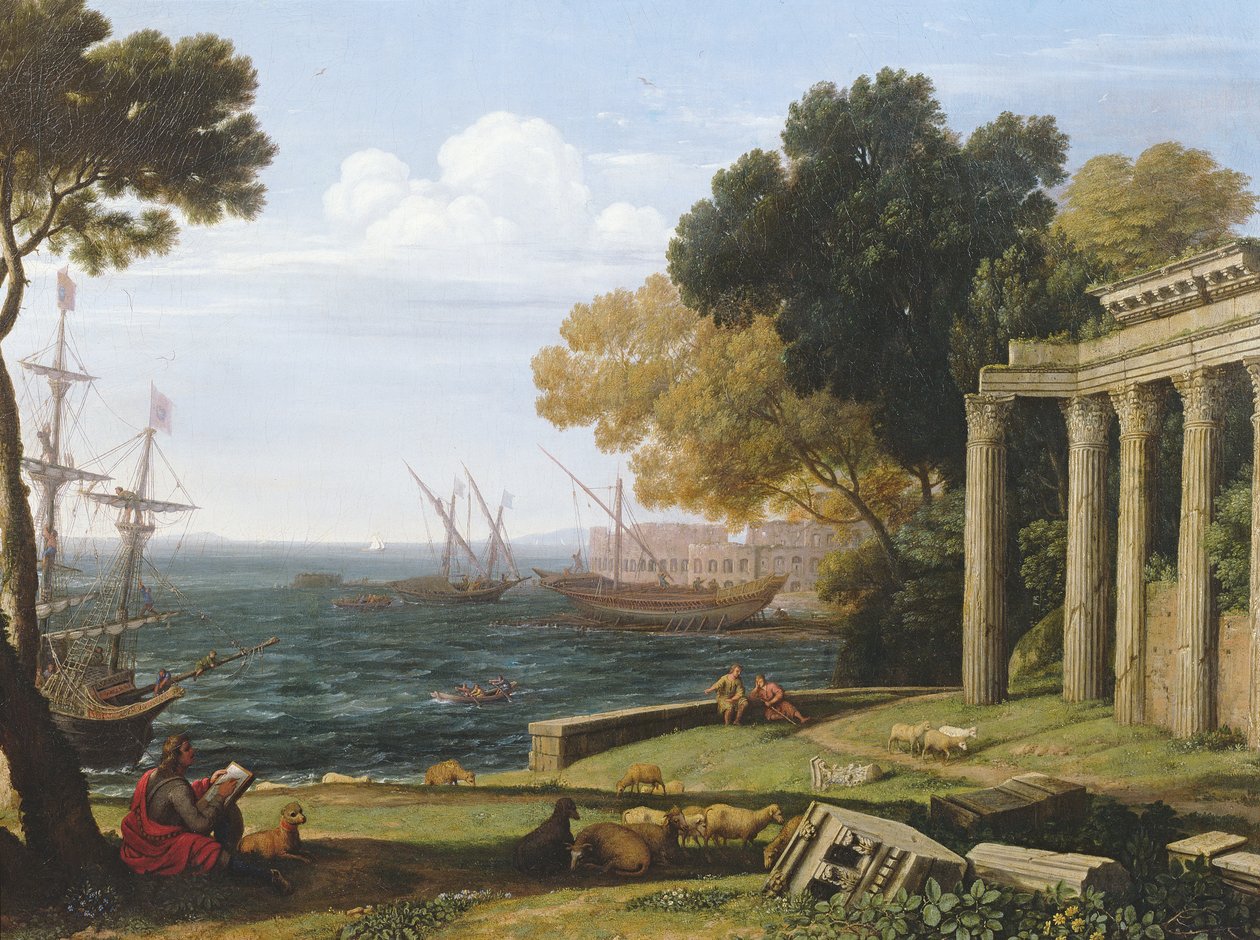 View of the Sea, Port and Amphitheatre of Pola by Jan Frans van Bloemen