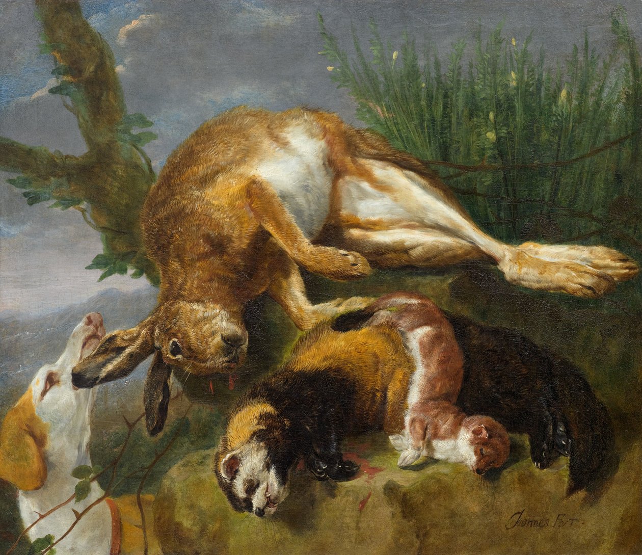 Hunting Still Life with a Dog by Jan Fyt