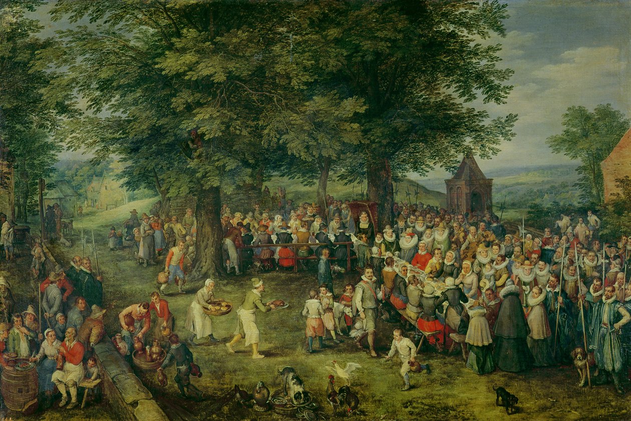 The Wedding Banquet by Jan the Elder Brueghel