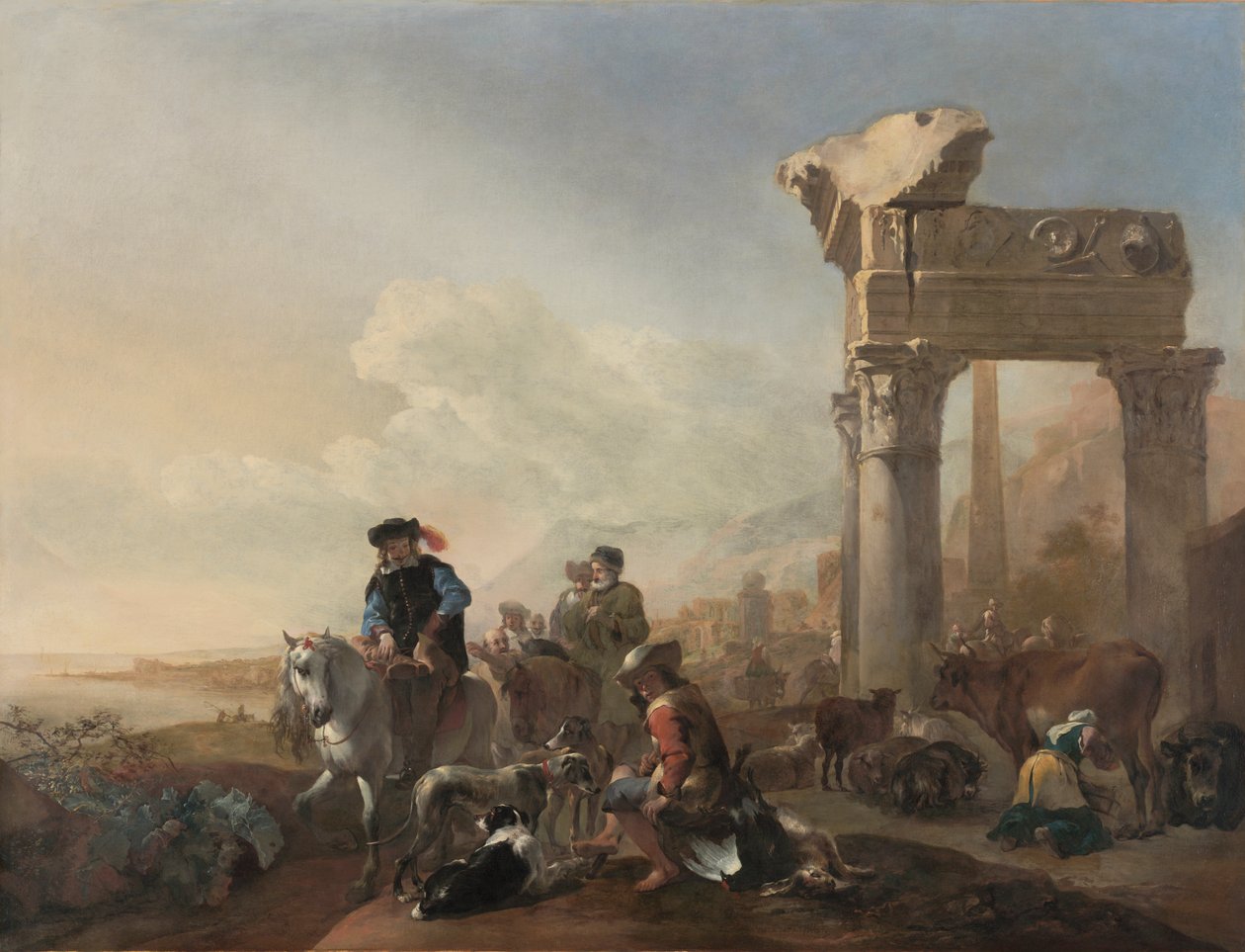 Hunters Near Ruins by Jan Baptist Weenix