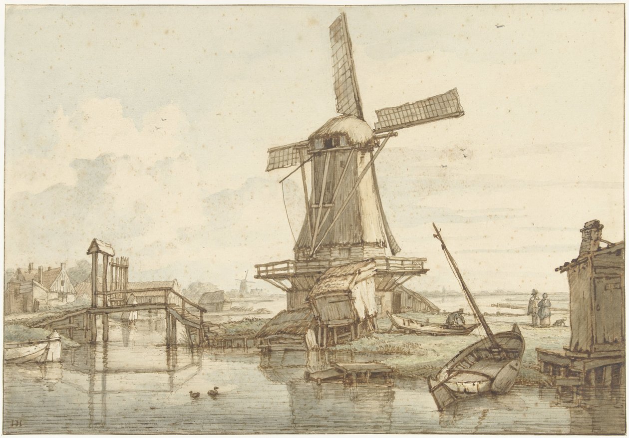 Landscape with Windmill by Jan Hulswit