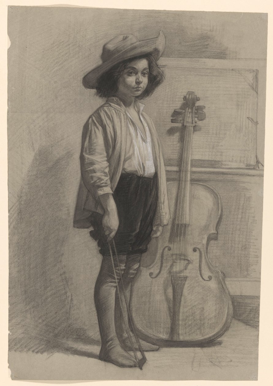 Boy Standing by a Cello by Jan Veth