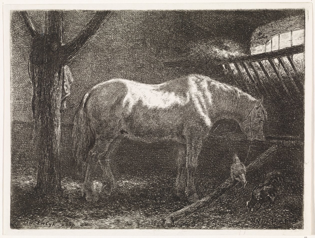 Horse in Stable by Johannes Martinus Vrolijk