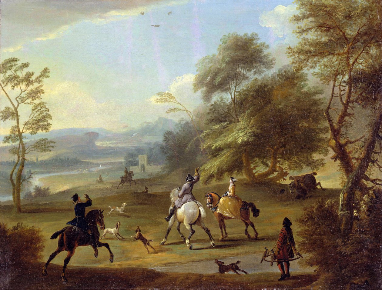 A Hawking Party, c.1690 by Jan Wyck