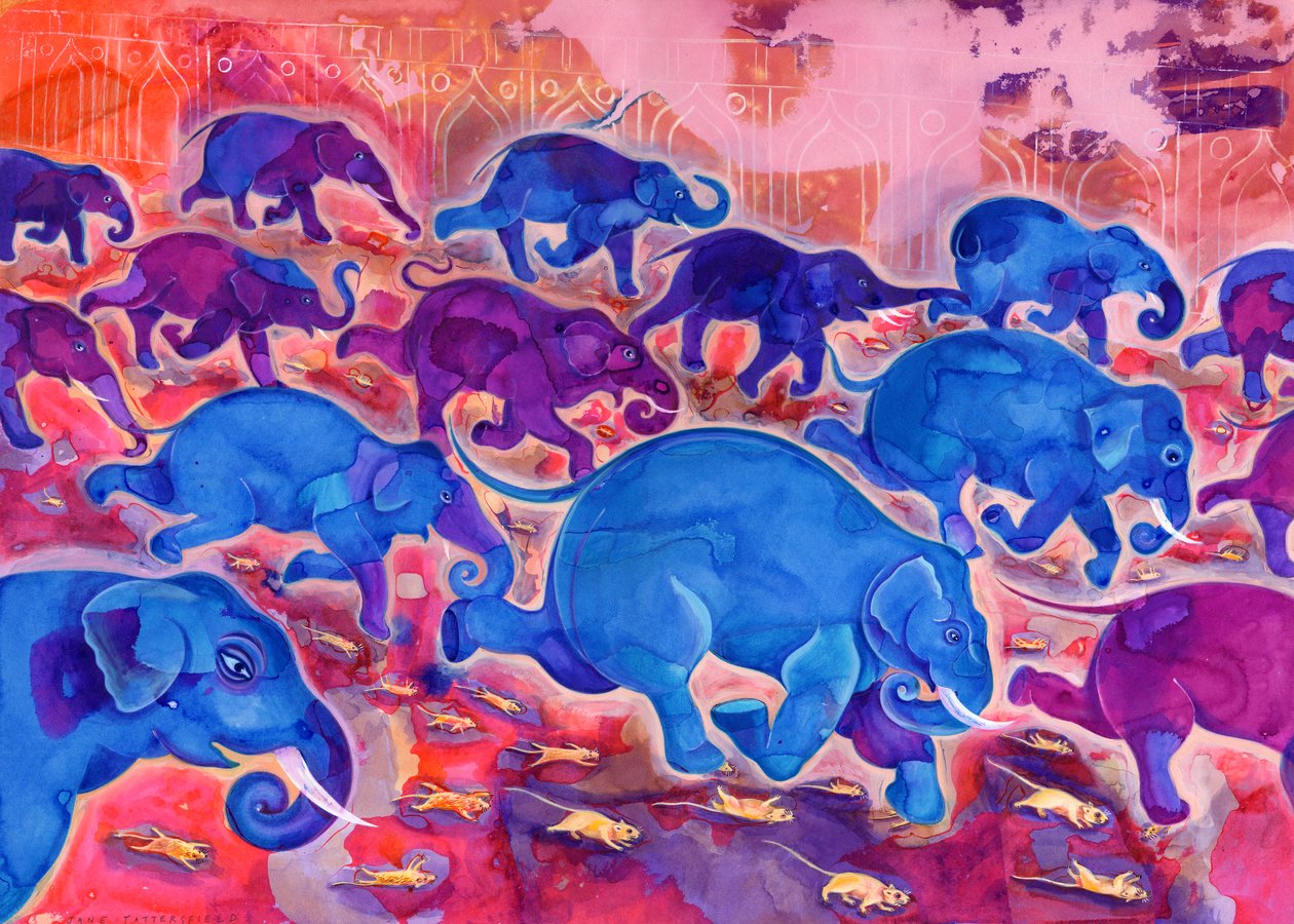 Elephants, 1998 by Jane Tattersfield