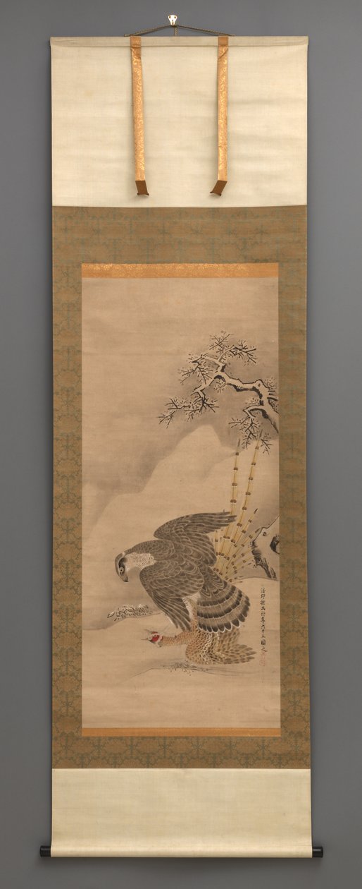 Hawk and Pheasant by Japanese School