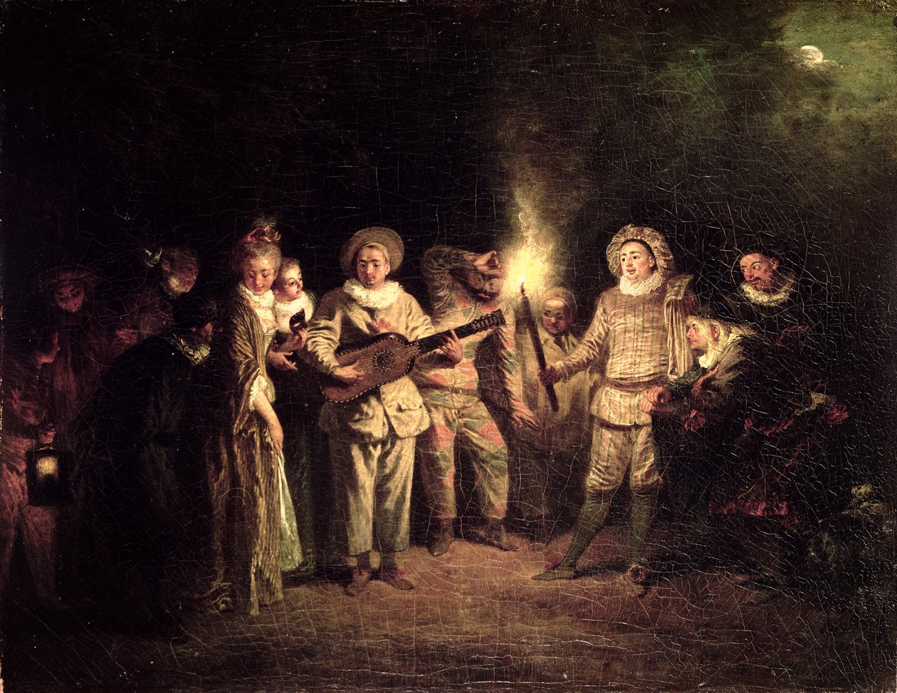 The Italian Comedy by Jean Antoine Watteau