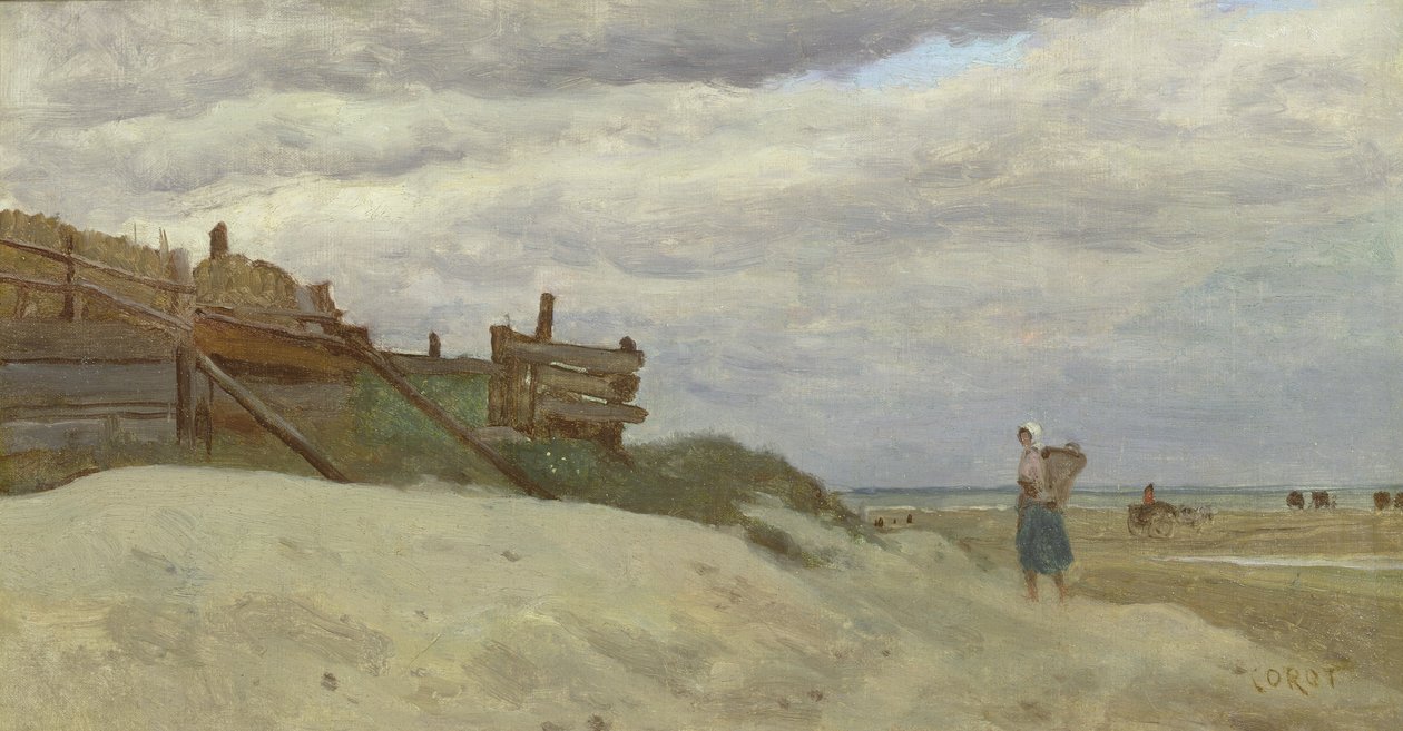 The Beach at Dunkirk by Jean Baptiste Camille Corot