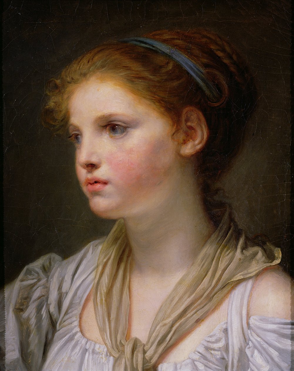 Girl with a Blue Ribbon by Jean Baptiste Greuze