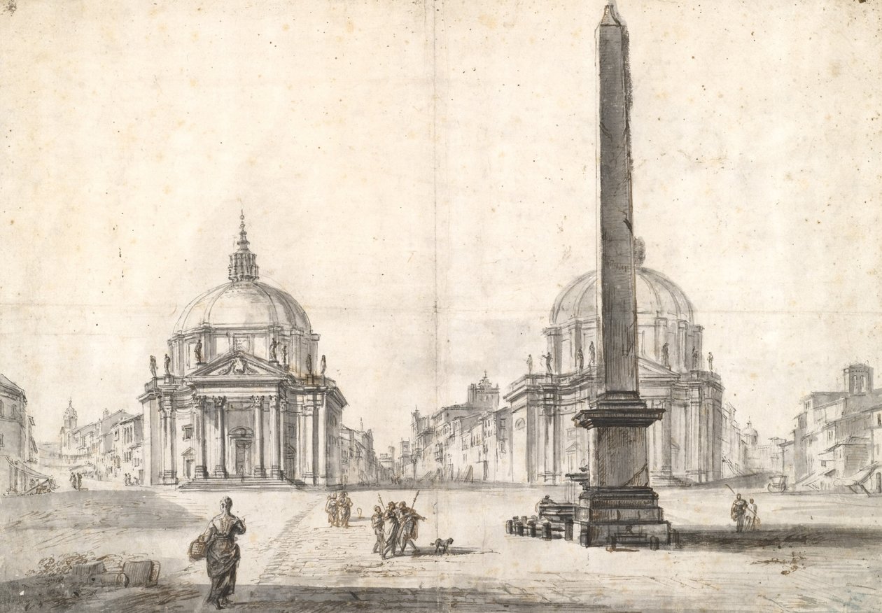 Piazza del Popolo, Rome by Jean Baptiste Lallemand