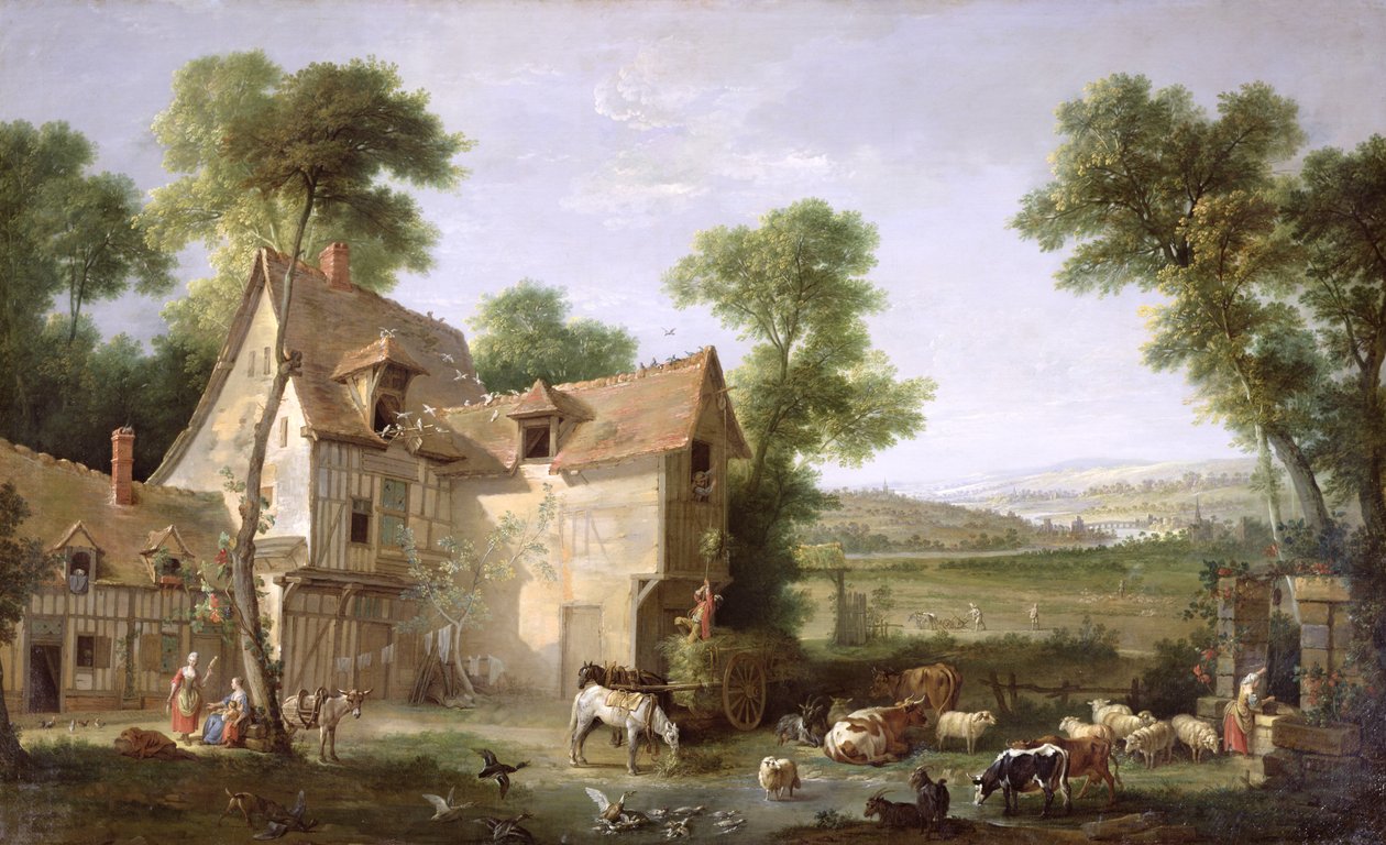 The Farm, 1750 by Jean Baptiste Oudry