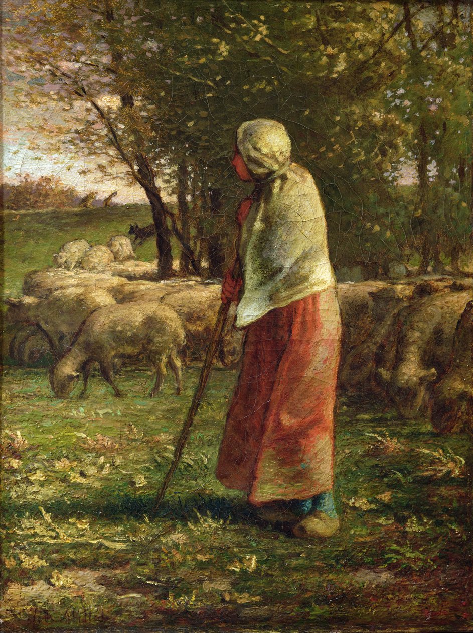 The Little Shepherdess by Jean Francois Millet