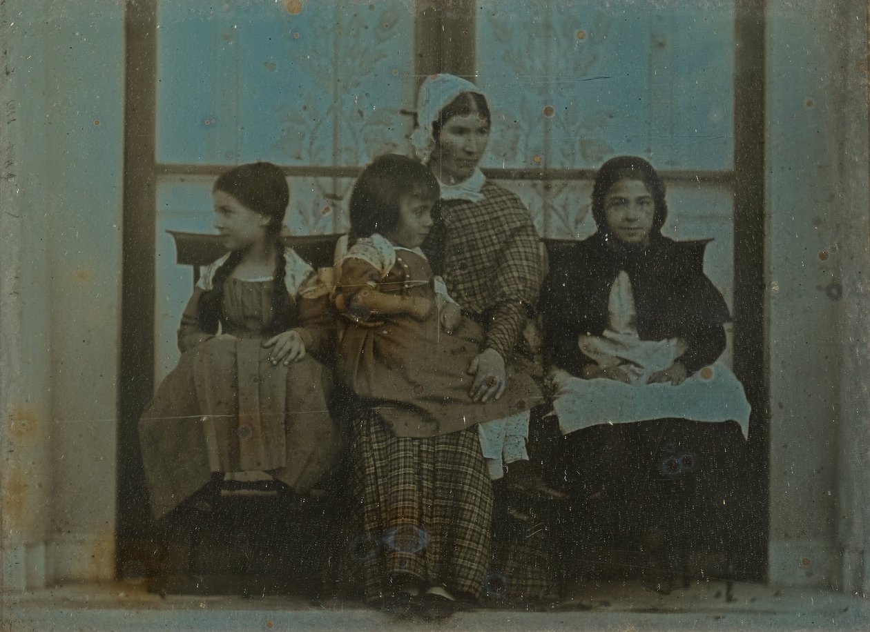 Group Portrait of Two Female Children and Two Female Servants by Jean Gabriel Eynard