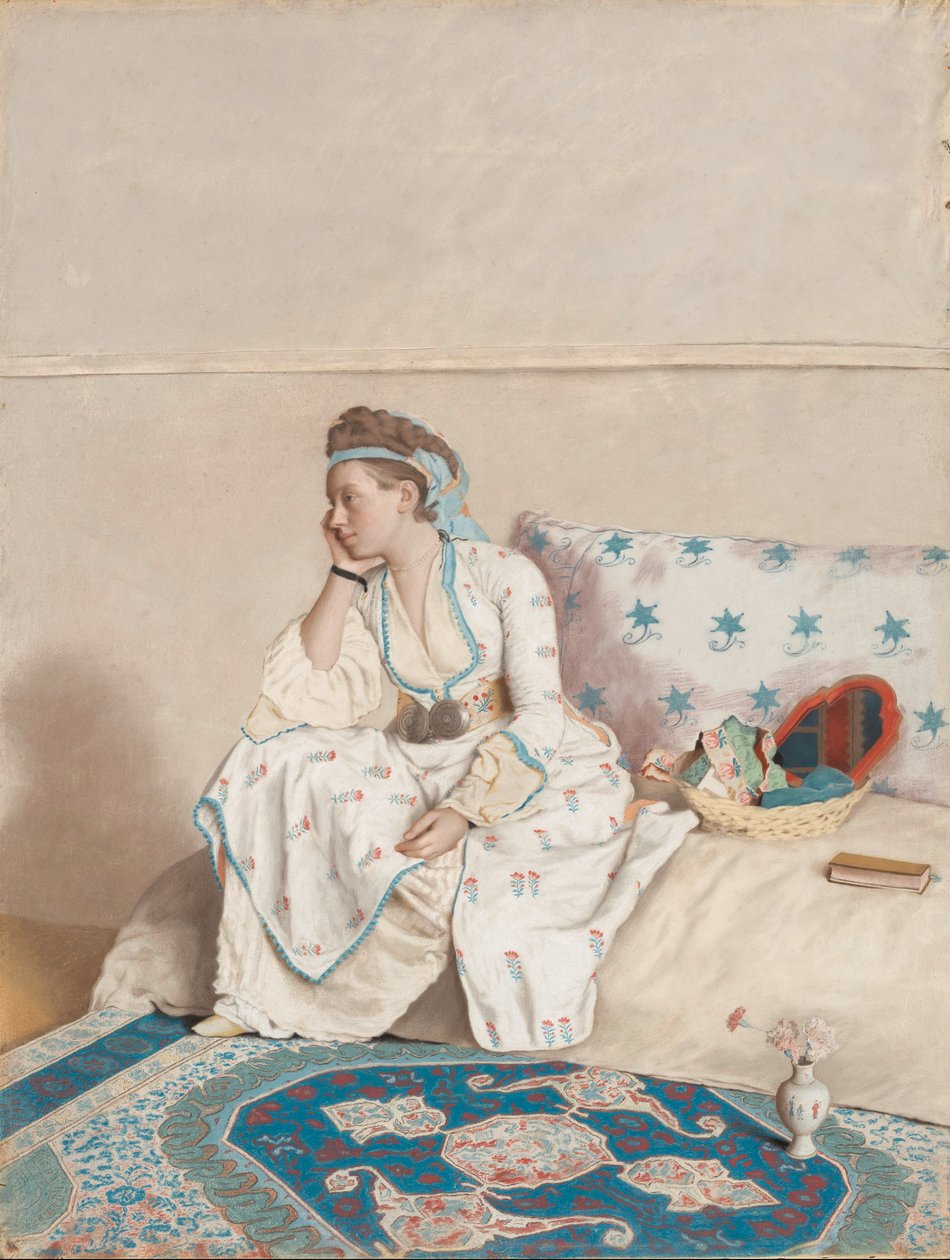 Portrait of Marie Fargues, Wife of the Artist, in Turkish Costume by Jean Étienne Liotard