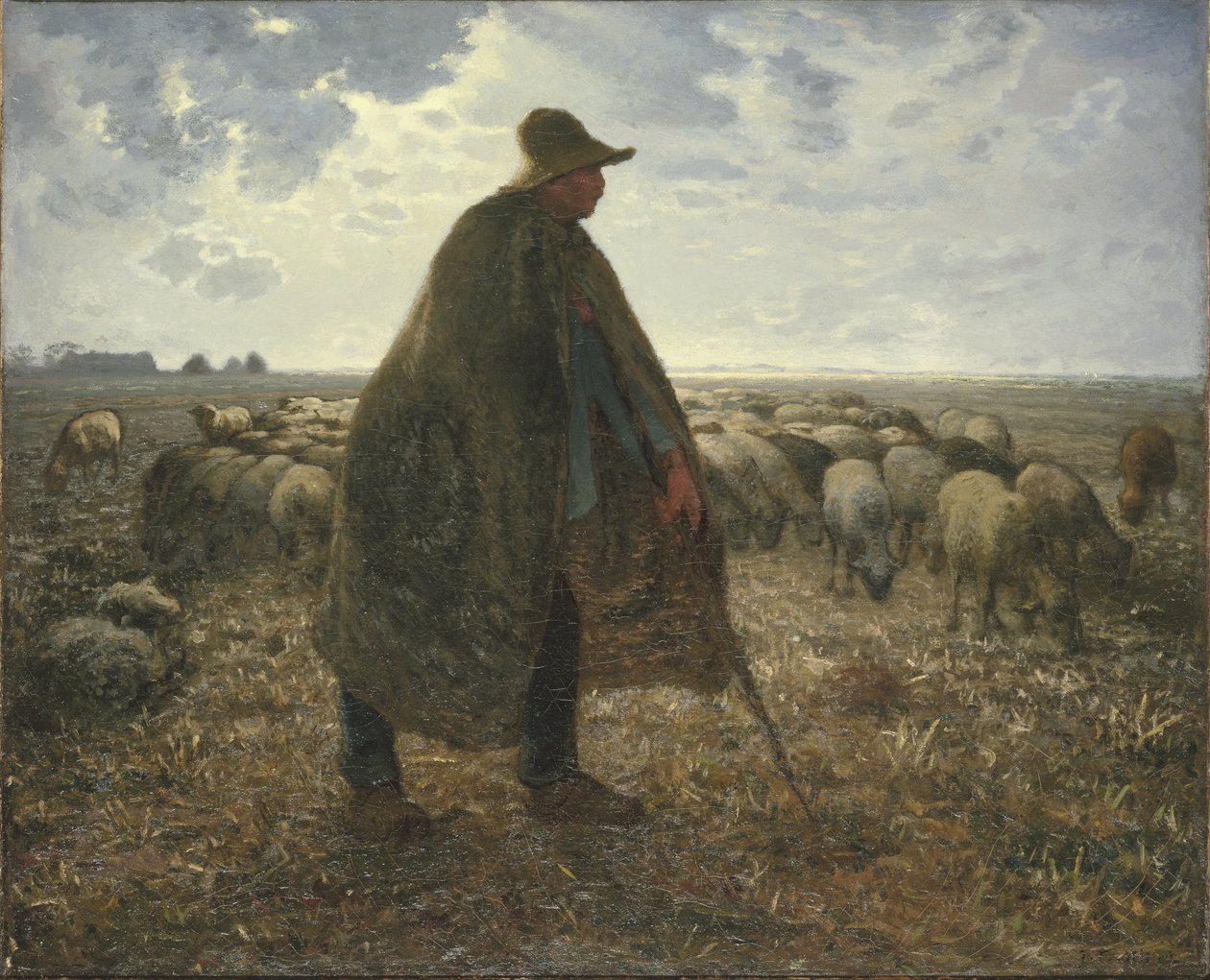 Shepherd Tending His Flock by Jean Francois Millet