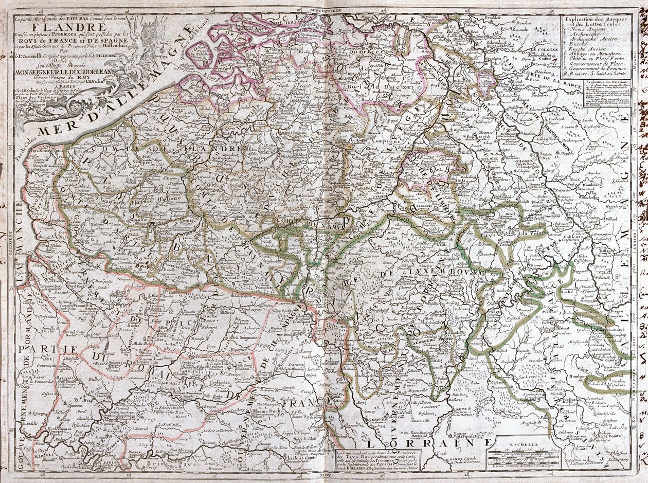 Map of Belgium by Jean Baptiste Nolin