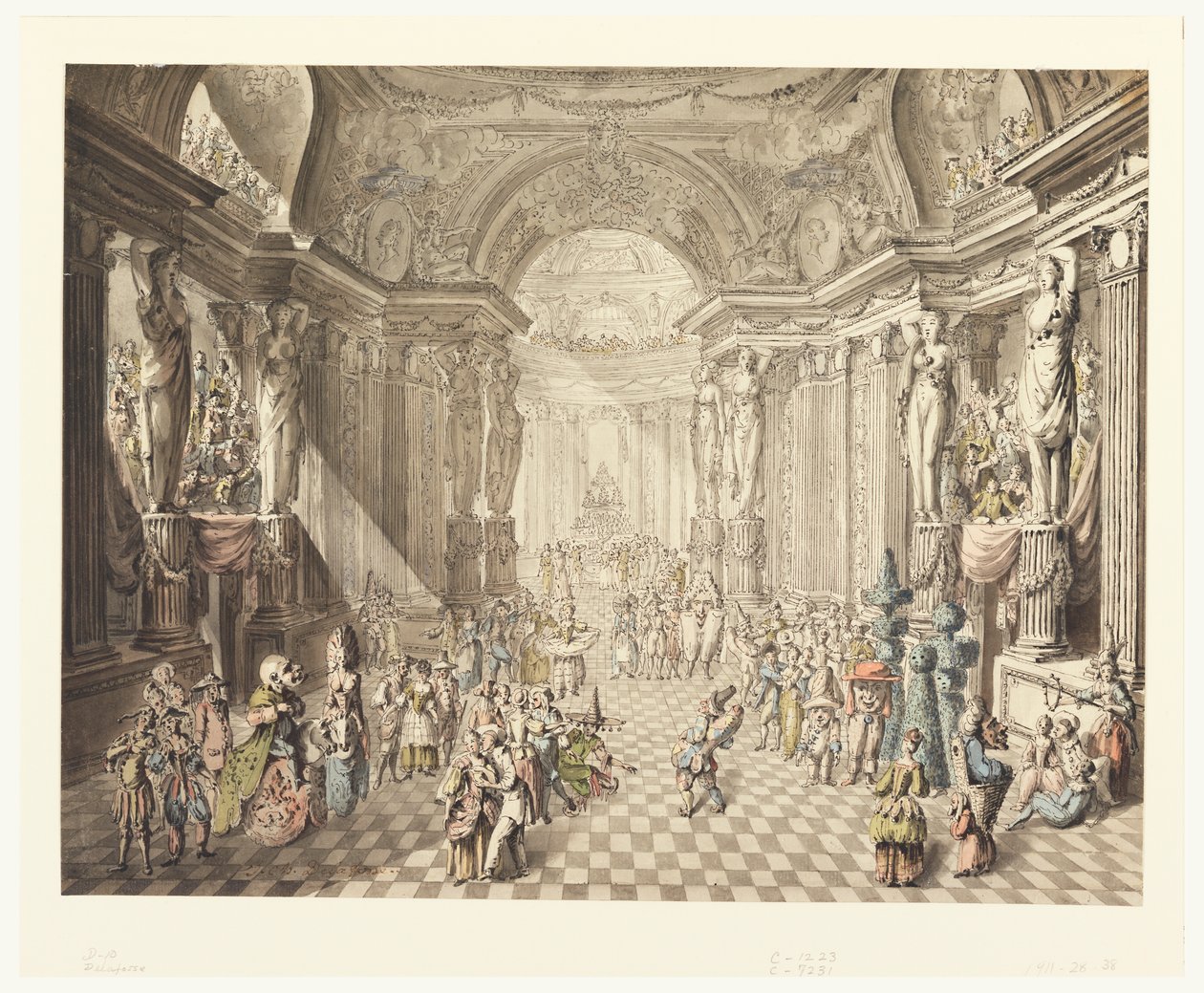 View of a Masquerade Ball by Jean Charles Delafosse