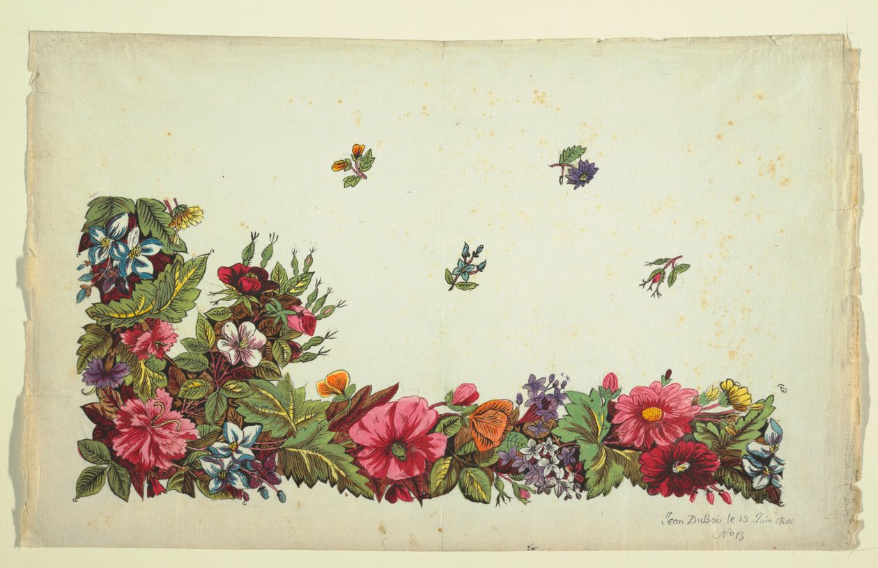 Floral Design for Printed Textile by Jean Dubois