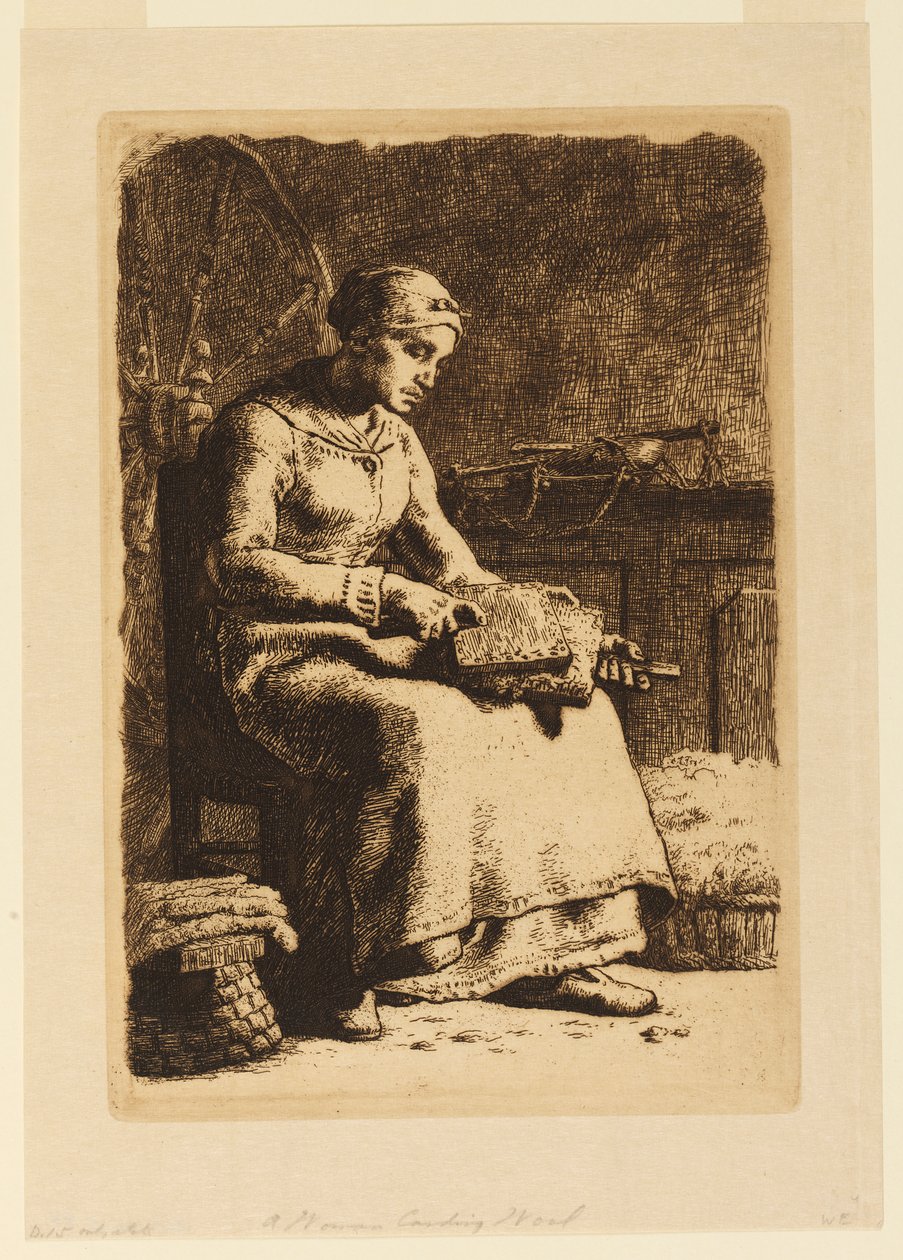 The Wool Carder by Jean Francois Millet