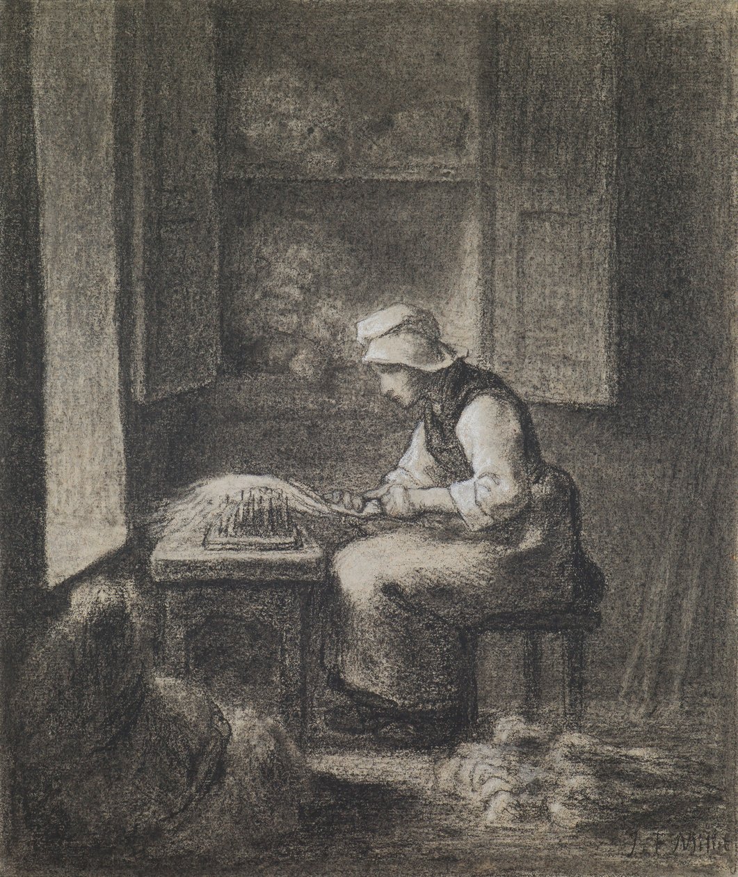 The Carder by Jean Francois Millet