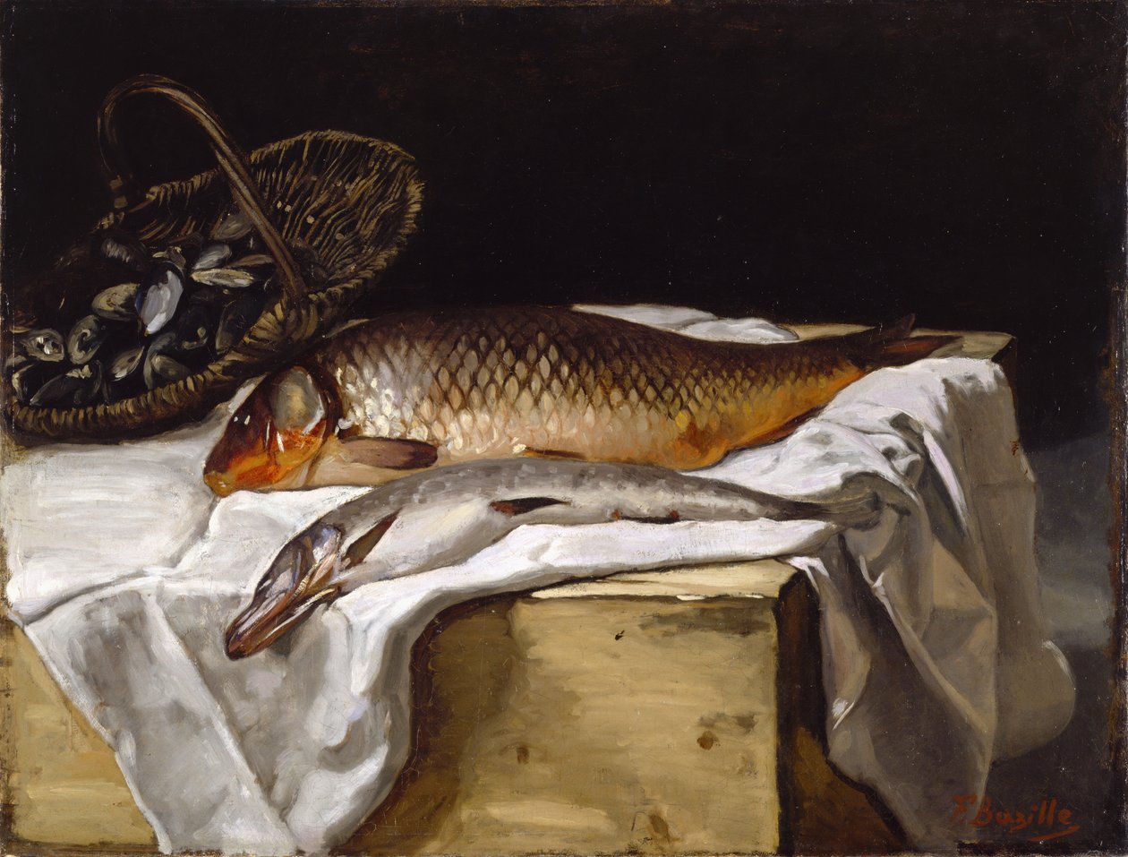 Still Life with Fish by Jean Frederic Bazille