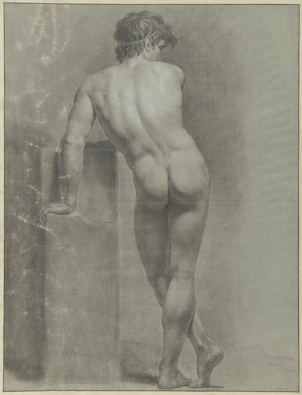 Standing Male Nude, Seen from the Back by Jean Grandjean