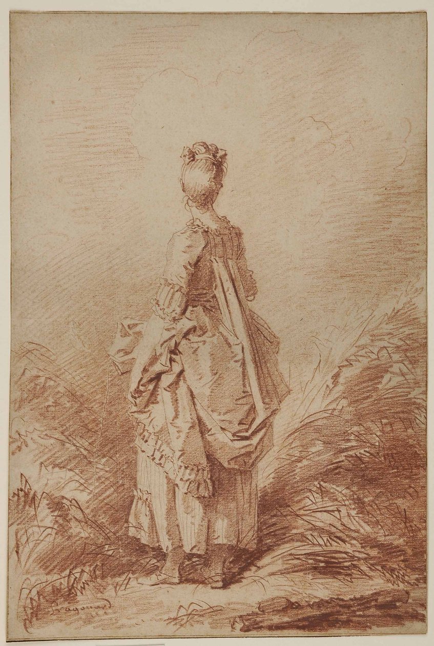 Young Woman Looking Back by Jean Honore Fragonard