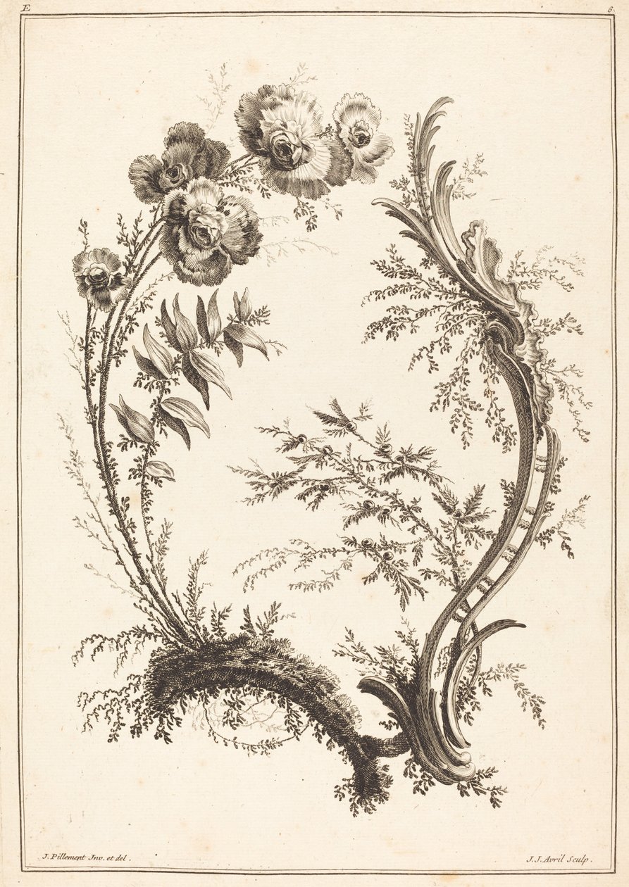 Ornament with Flowers by Jean Jacques Avril