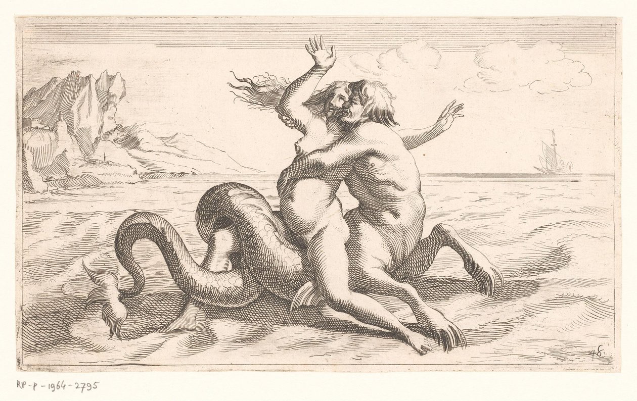 Triton Abducts a Woman by Jean Lepautre (attributed to)