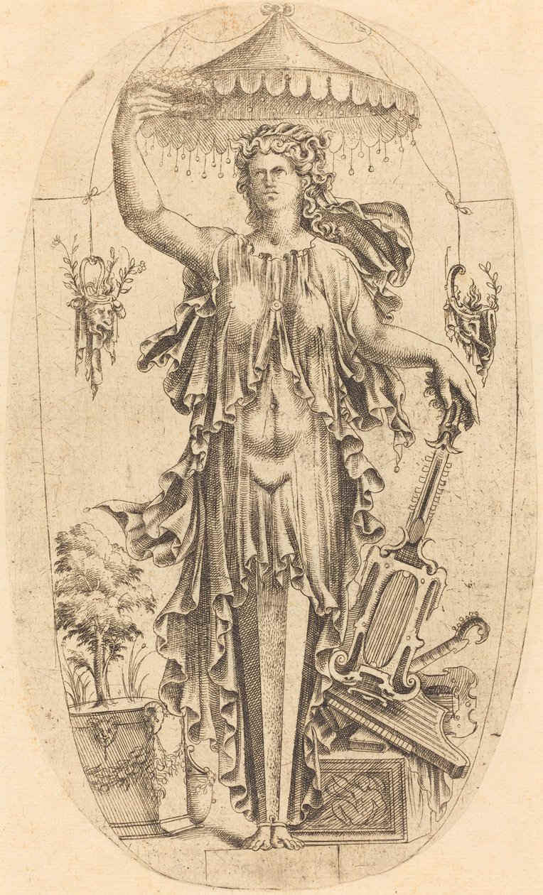 Woman with Musical Instrument by Jean Mignon