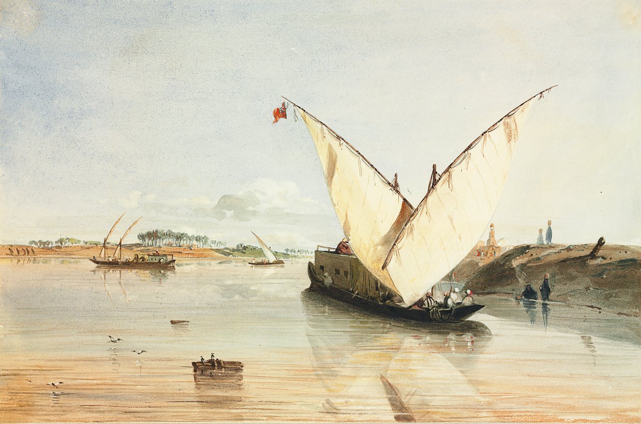 Nile Boat by Jean Nicolas Henri de Chacaton