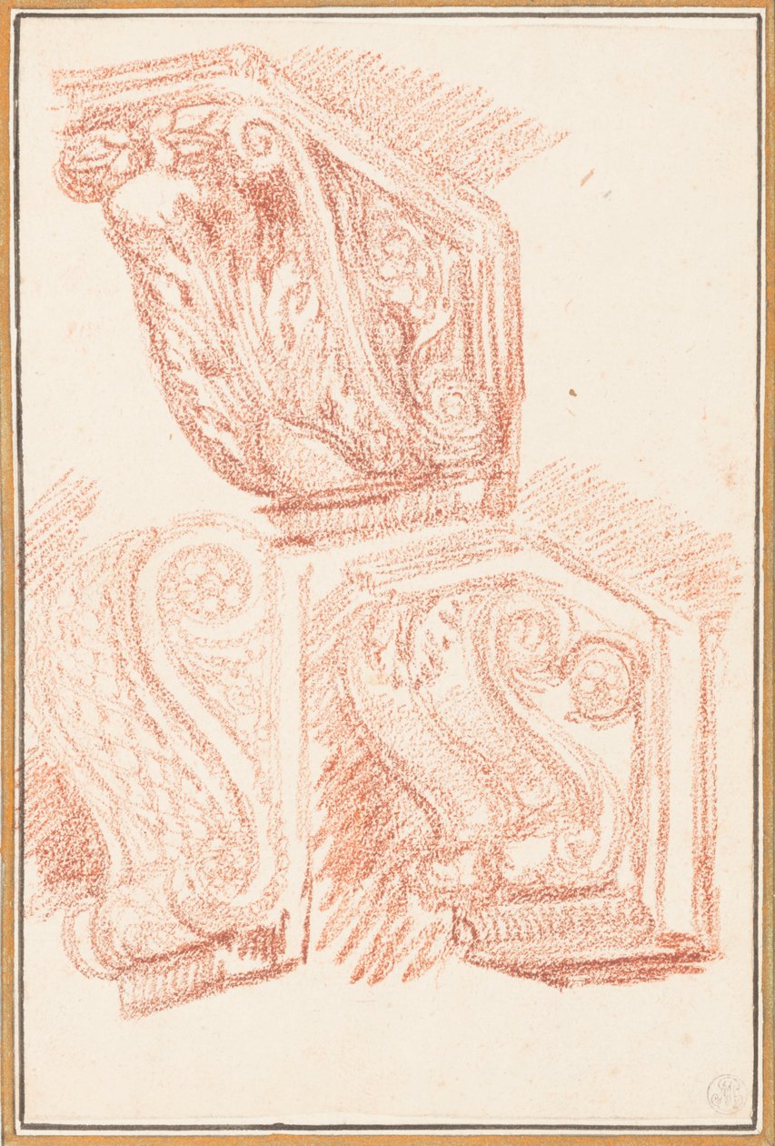 Study of corbels by Jean Robert Ango