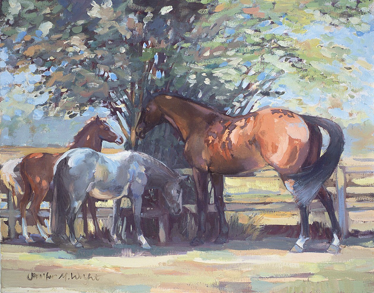 Horses - Summer Flies, 1990 by Jennifer Wright