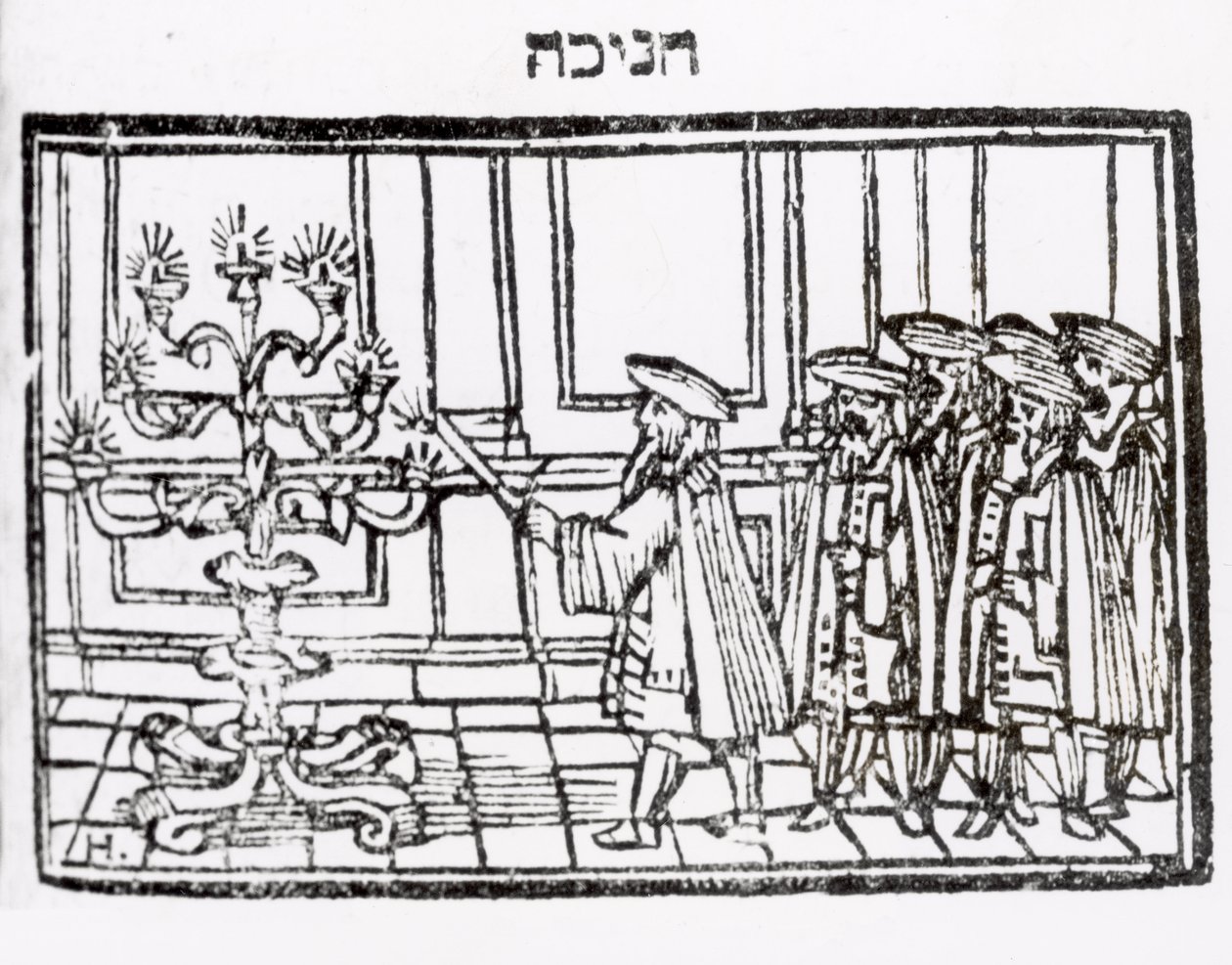 Lighting the Menorah by Jewish School