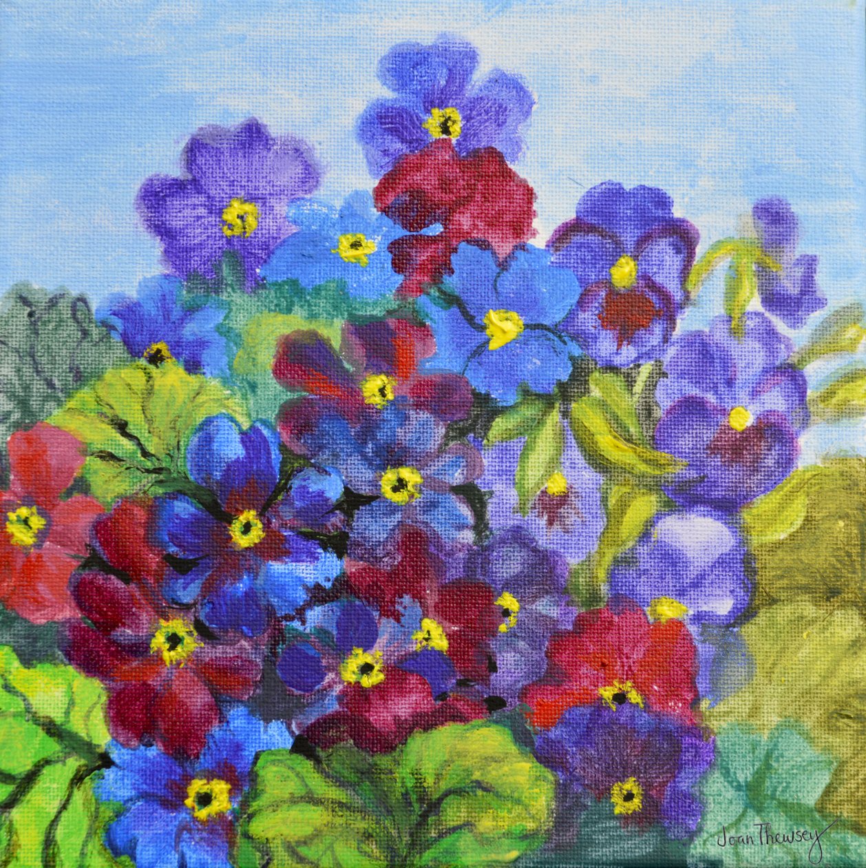 Blue Primroses by Joan Thewsey