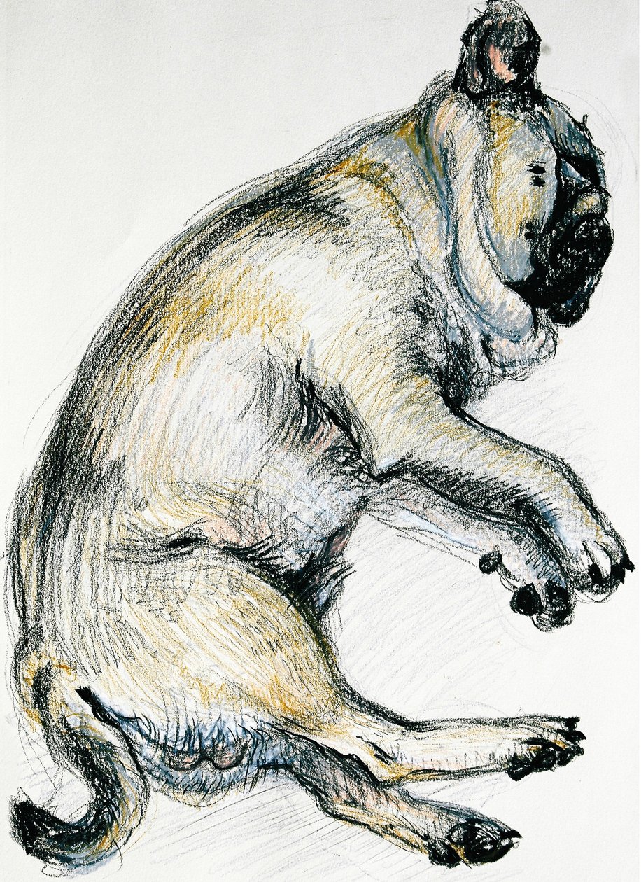 Sleeping Pug One by Joan Thewsey