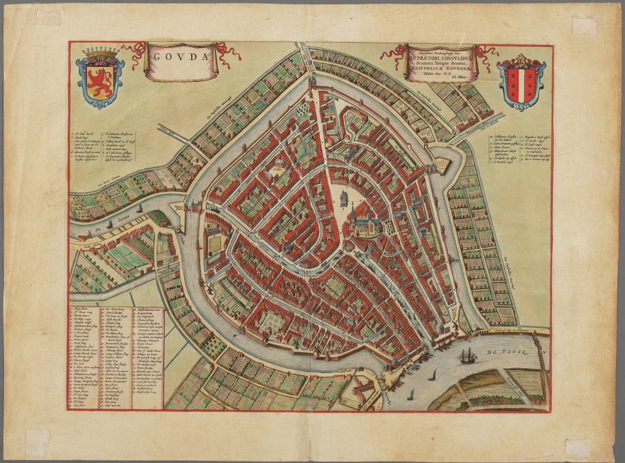 Map of the City of Gouda, ca 1650 by Joh. Blaeu