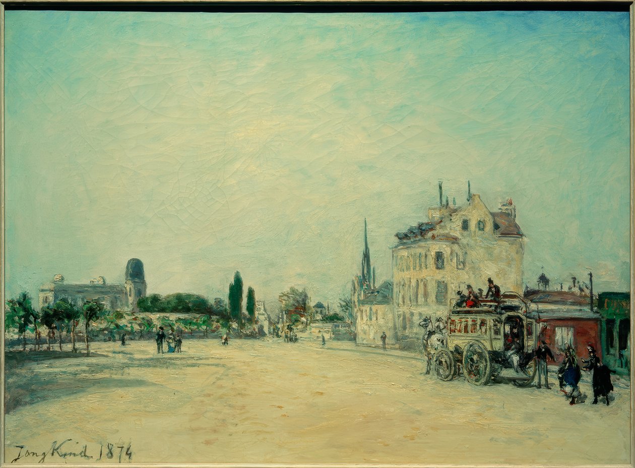 Stagecoach on Faubourg St. Jacques by Johan Barthold Jongkind