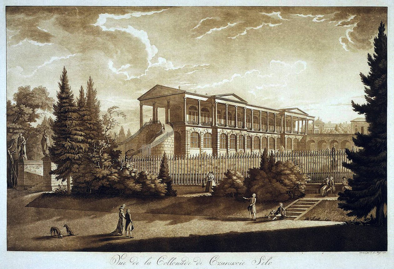 View of the Cameron Gallery in Tsarskoe Selo by Johann Christoph Mayr