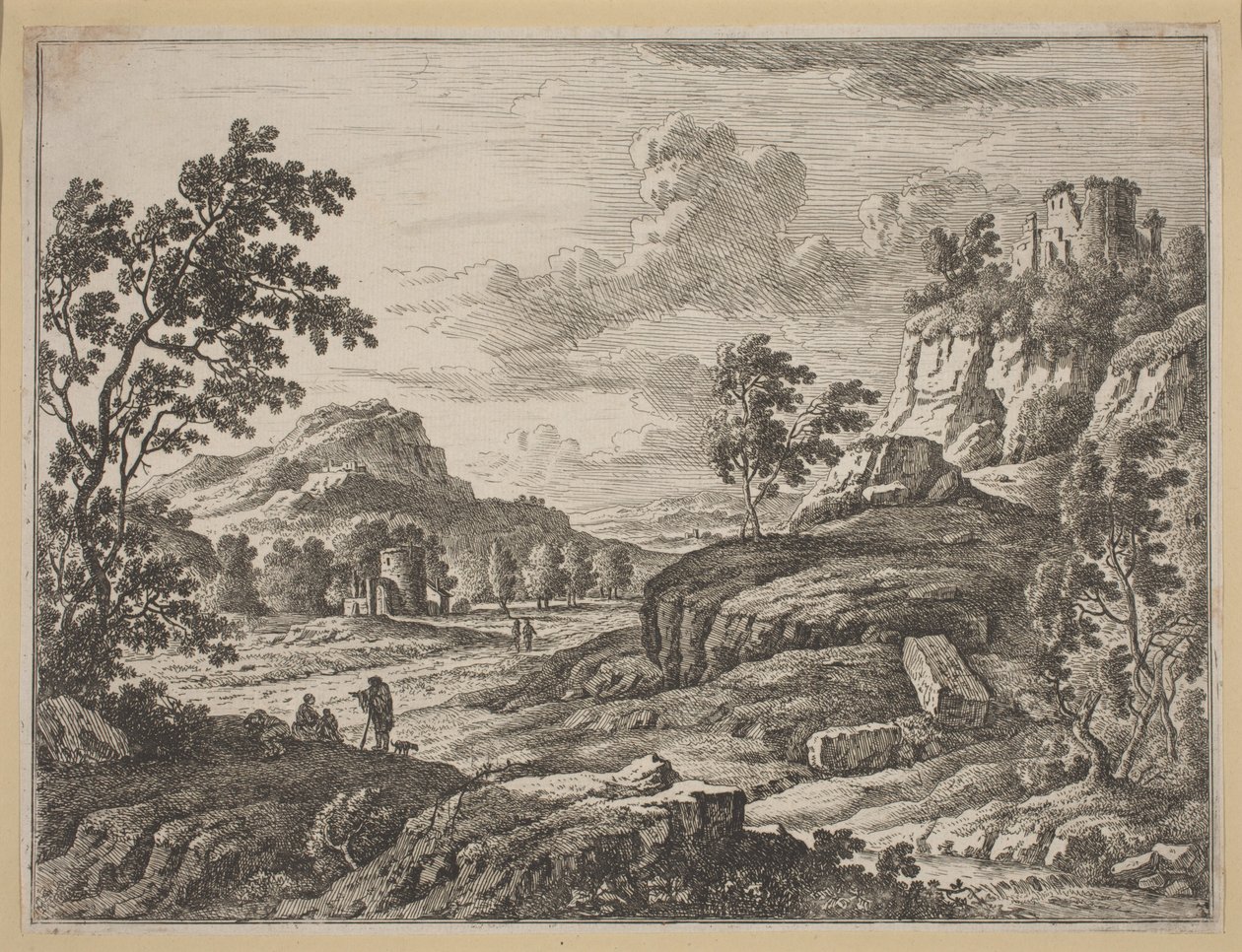 Landscape with Two Ruined Towers by Johann Christoph Dietzsch