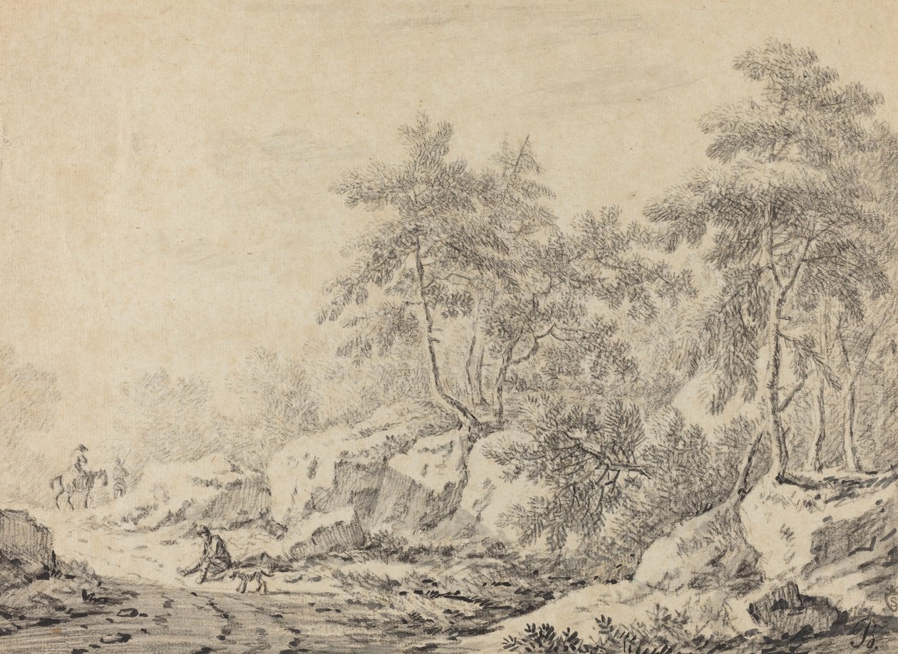 Travelers in a Rocky Wood by Johann Christoph Dietzsch