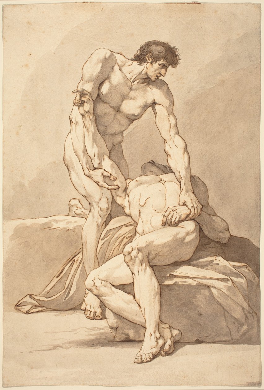 Two Nude Men by Johann Heinrich Lips