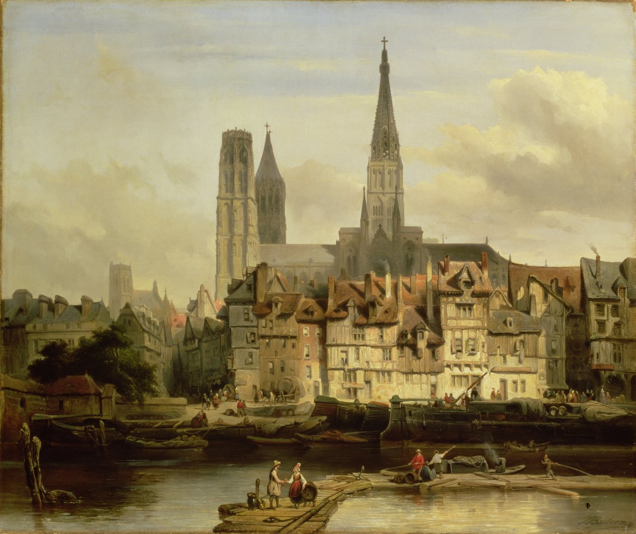 Quay in Rouen by Johannes Bosboom