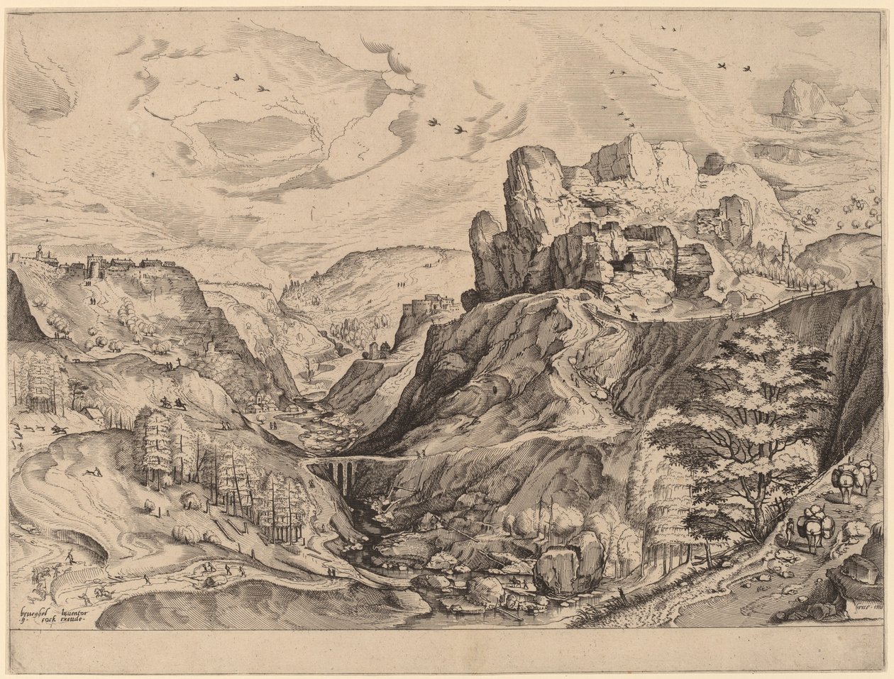 Alpine Landscape by Johannes and Lucas van Doetechum after Pieter Bruegel the Elder