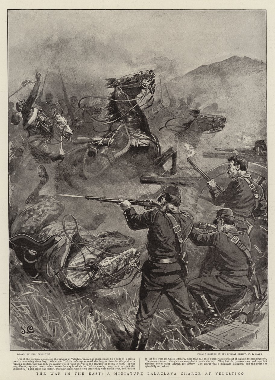 The War in the East, a Miniature Balaclava Charge at Velestino by John Charlton